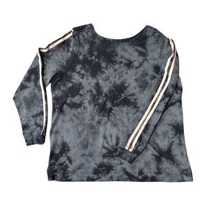 Torrid Black and Gray Tie-Dye Long Sleeve Lightweight Sweatshirt